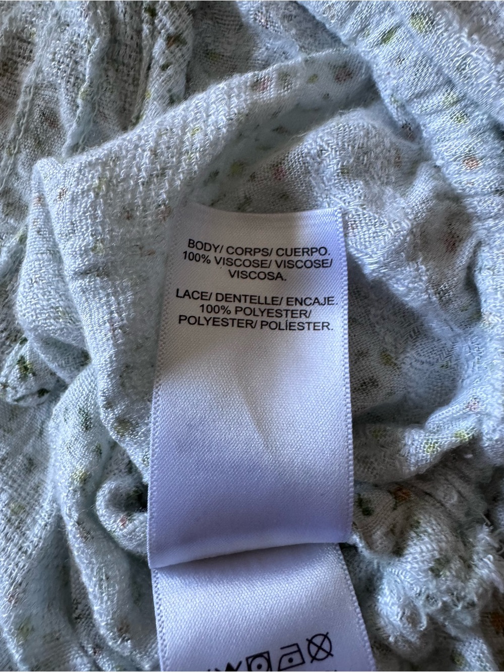 Lucky Brand Sage Green Floral Lace-Trim Button Front Blouse - Picture 12 of 13